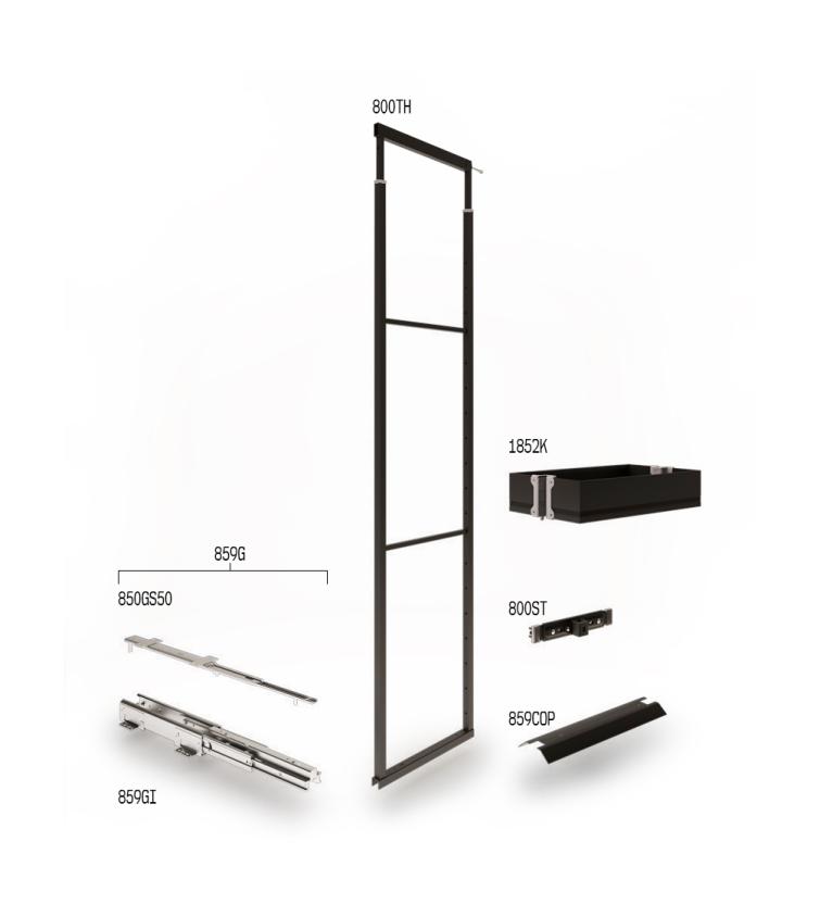 859K Colonna estraibile con guide a sfera Black