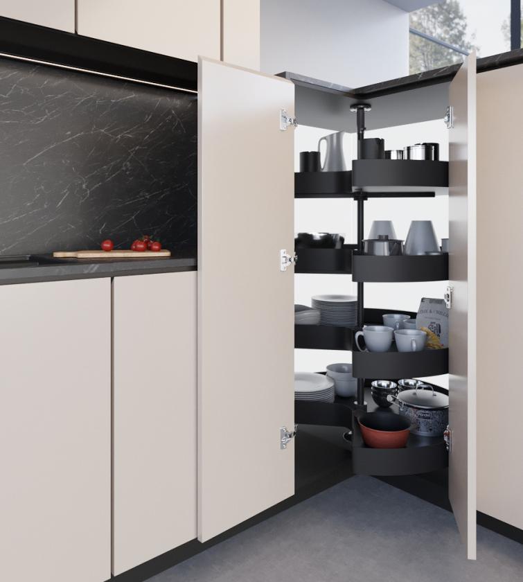 828AH Kit girevole angolo colonna cesti 3/4 Black