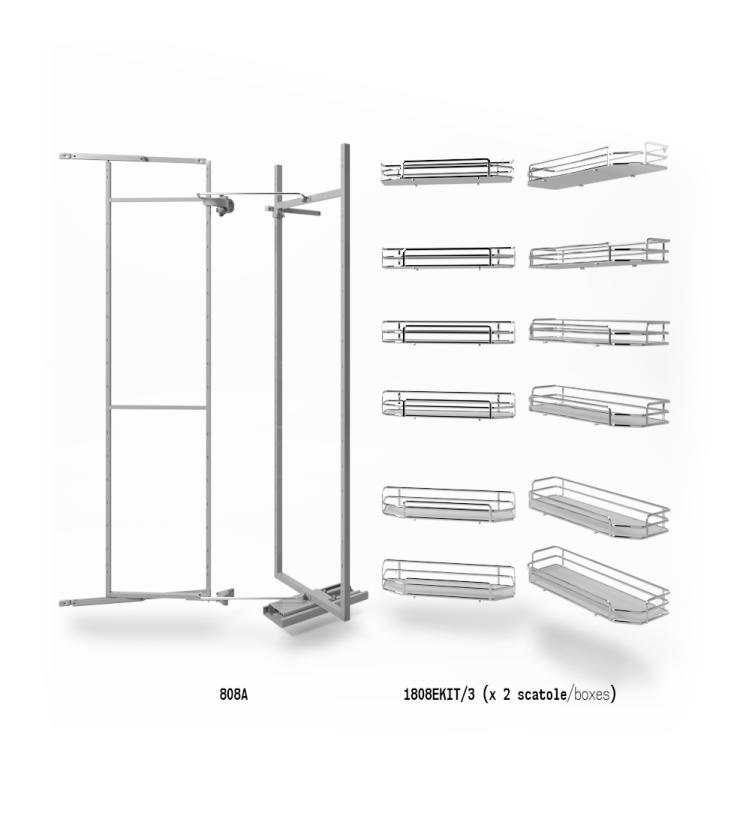 808AE Colonna attrezzata estraibile e reversibile White Chrome
