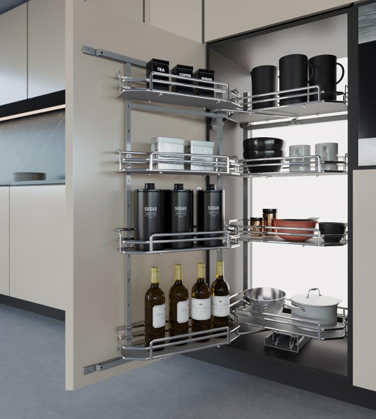808BE Colonna attrezzata estraibile e reversibile Gray Chrome