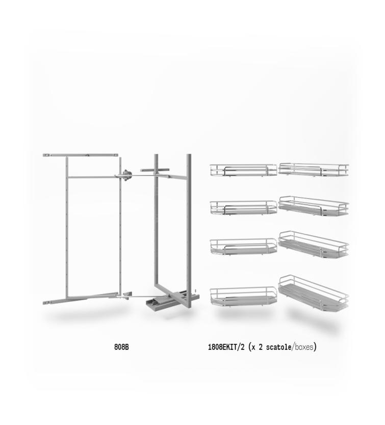 808BE Colonna attrezzata estraibile e reversibile Gray Chrome