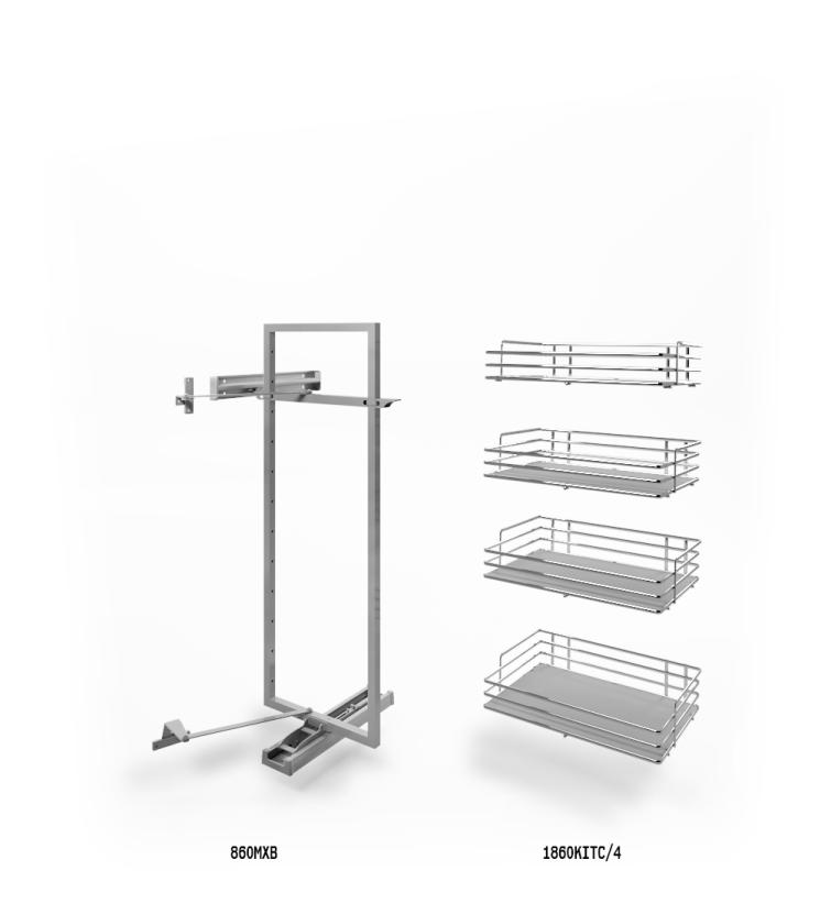 860XBE Maxima - Colonna dispensa reversibile Cromo Grigio