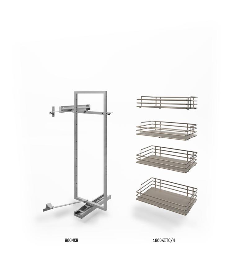 860XBE Maxima - Colonna dispensa reversibile Champagne