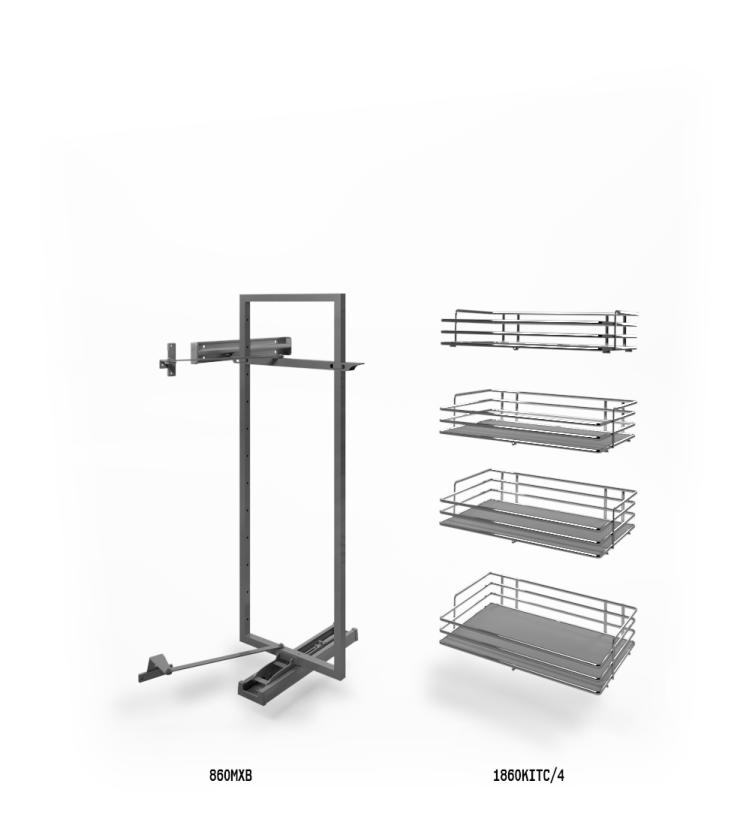 860XBE Maxima - Colonna dispensa reversibile Titanium