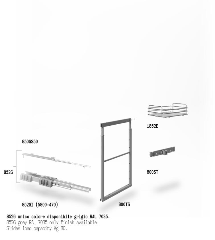 852SE Colonna estraibile con guide a sfera White Chrome