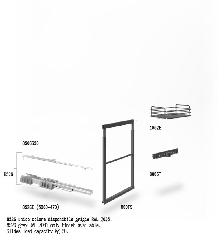 852SE Colonna estraibile con guide a sfera Titanium