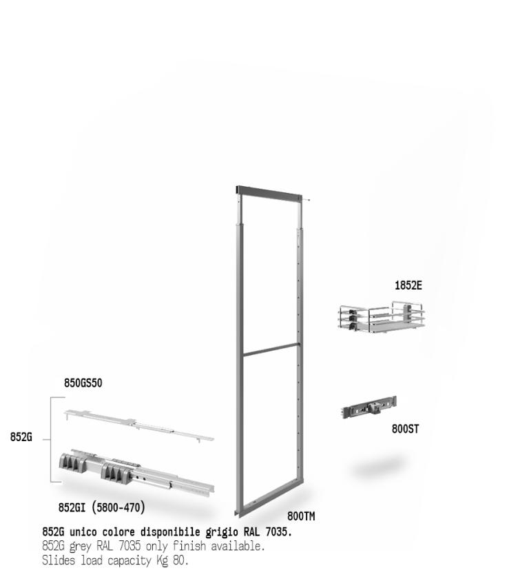 852ME Colonna estraibile con guide a sfera White Chrome