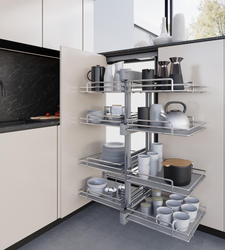 839E Compact 2 - Meccansimo angolare reversibile ad estrazione totale Cromo Grigio