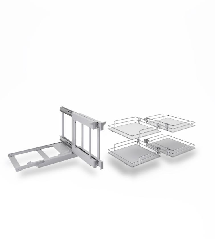 839E Compact 2 - Meccansimo angolare reversibile ad estrazione totale Cromo Bianco