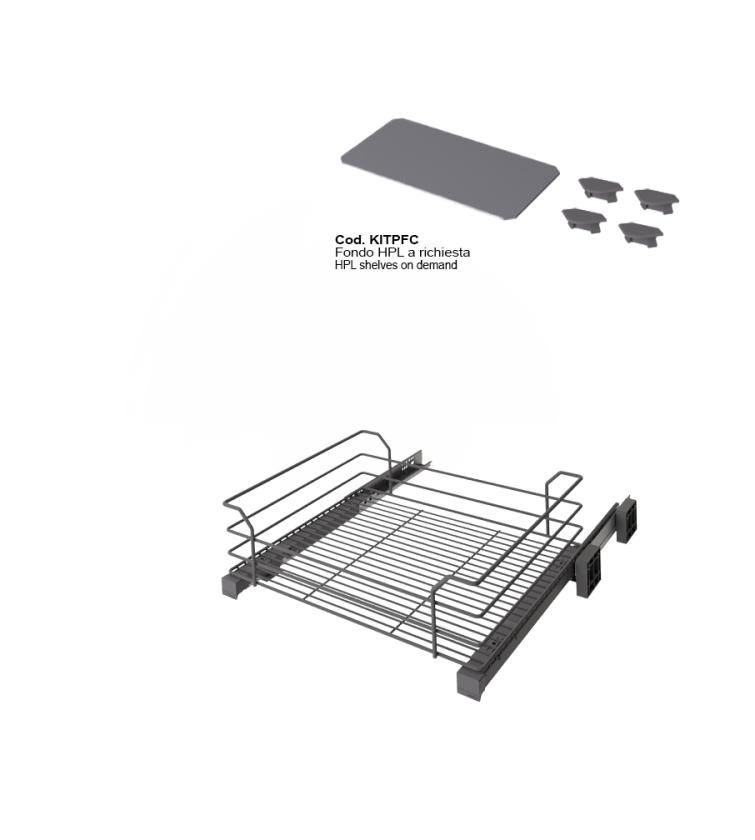 32 Cassetto universale con distanziali-estrazione manuale Slate