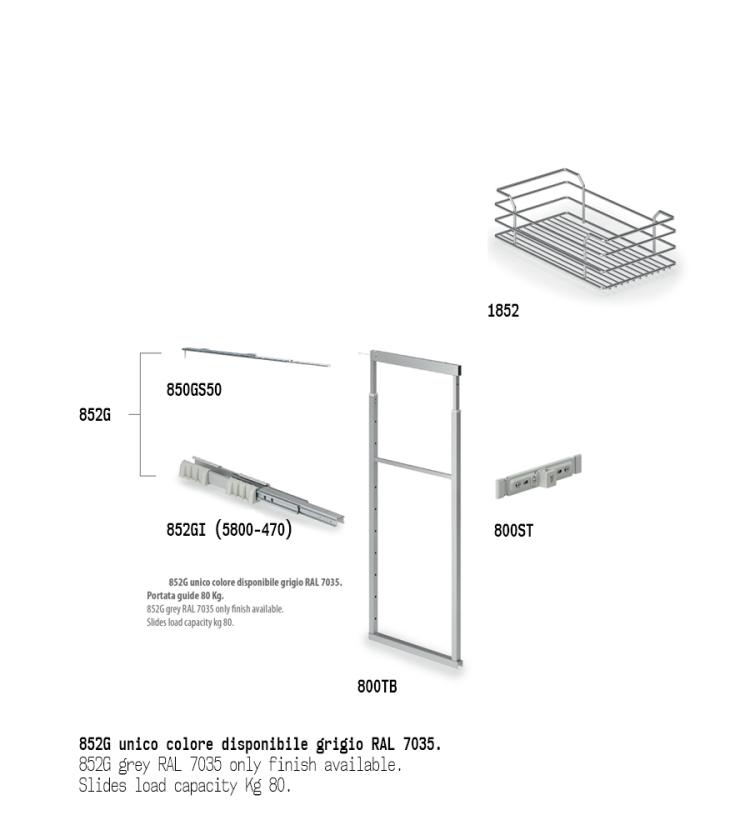 852 Colonna estraibile con guide a sfera Chrome