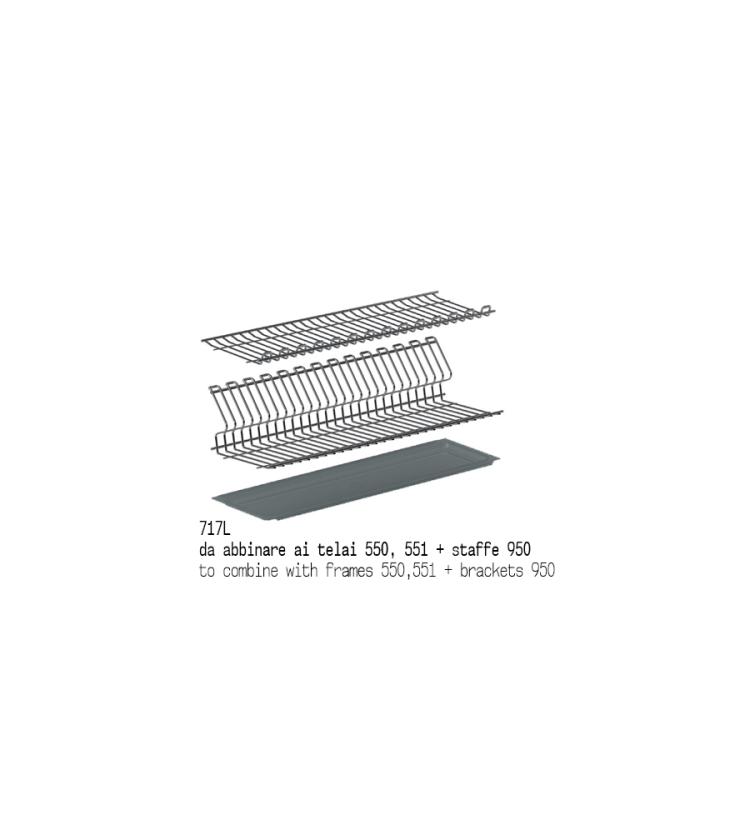 717L Kit scolapiatti in filo Ovale Titanium