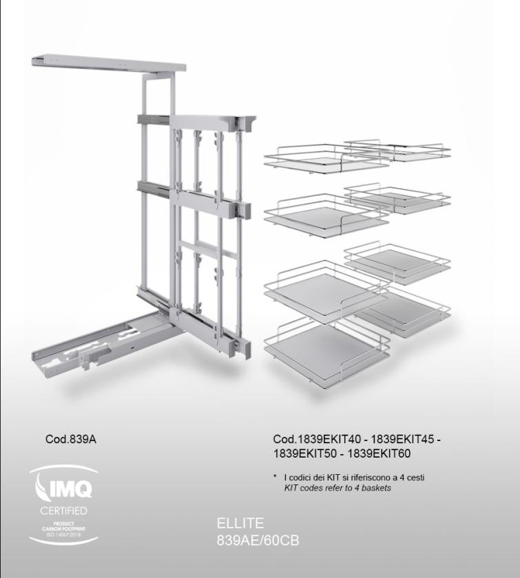 839AE Meccanismo d'angolo reversibile alto