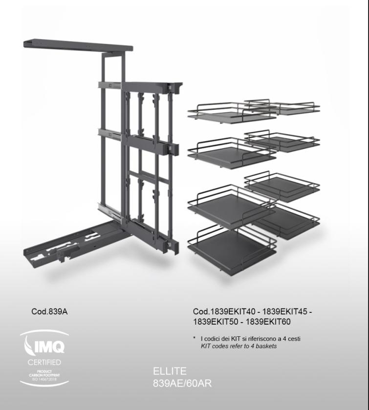 839AE Meccanismo d'angolo reversibile alto