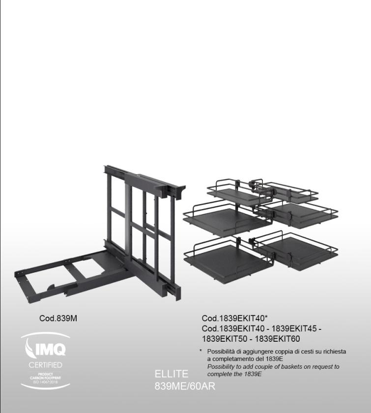 839ME Reversible corner mechanism average height