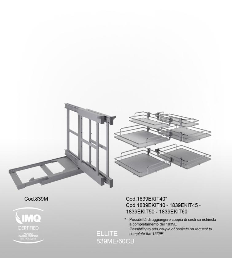839ME Reversible corner mechanism average height