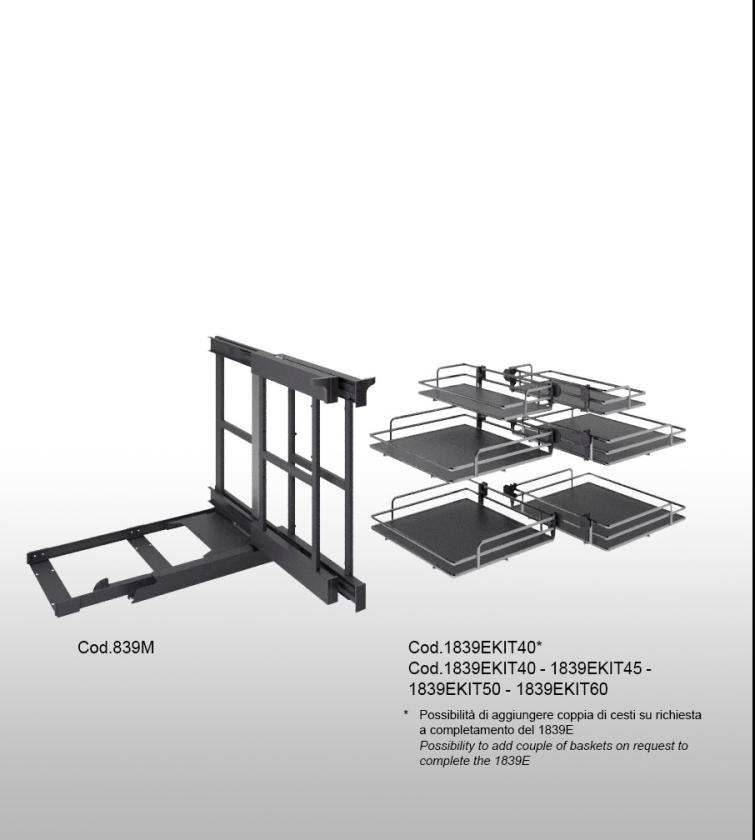 839ME Reversible corner mechanism average height