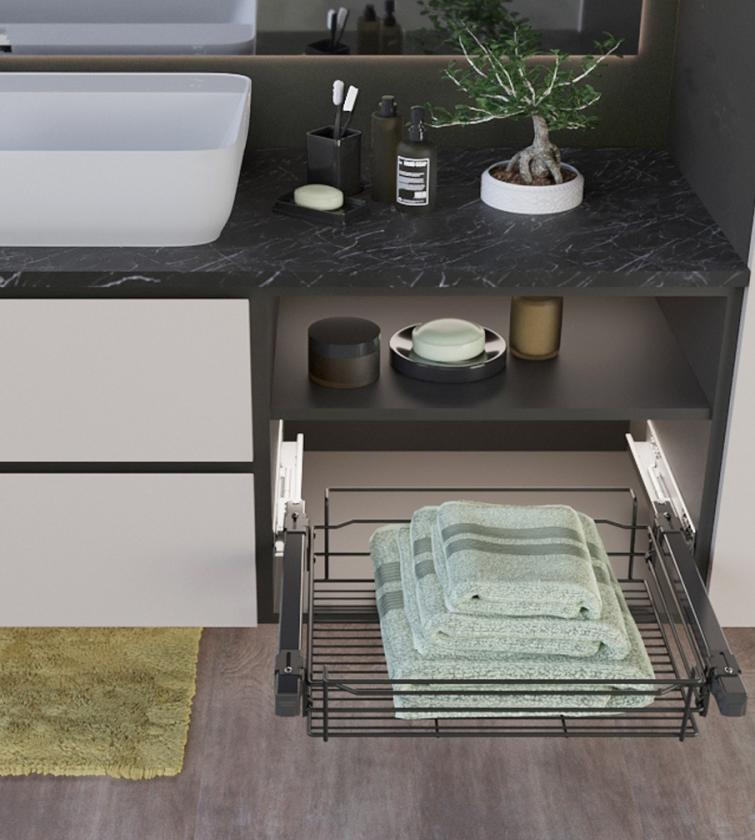 inoxa bathroom furniture with extractable drawers