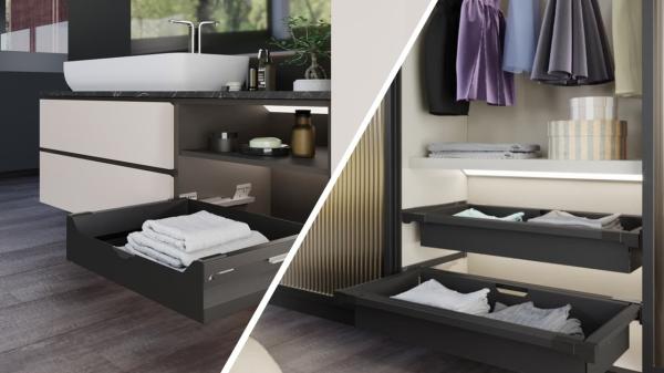 I cestelli e contenitori estraibili per il bagno e il guardaroba di